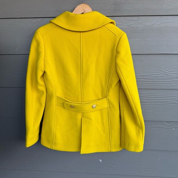 J Crew Nello Gori wool blend yellow peacoat - Picture 5 of 5
